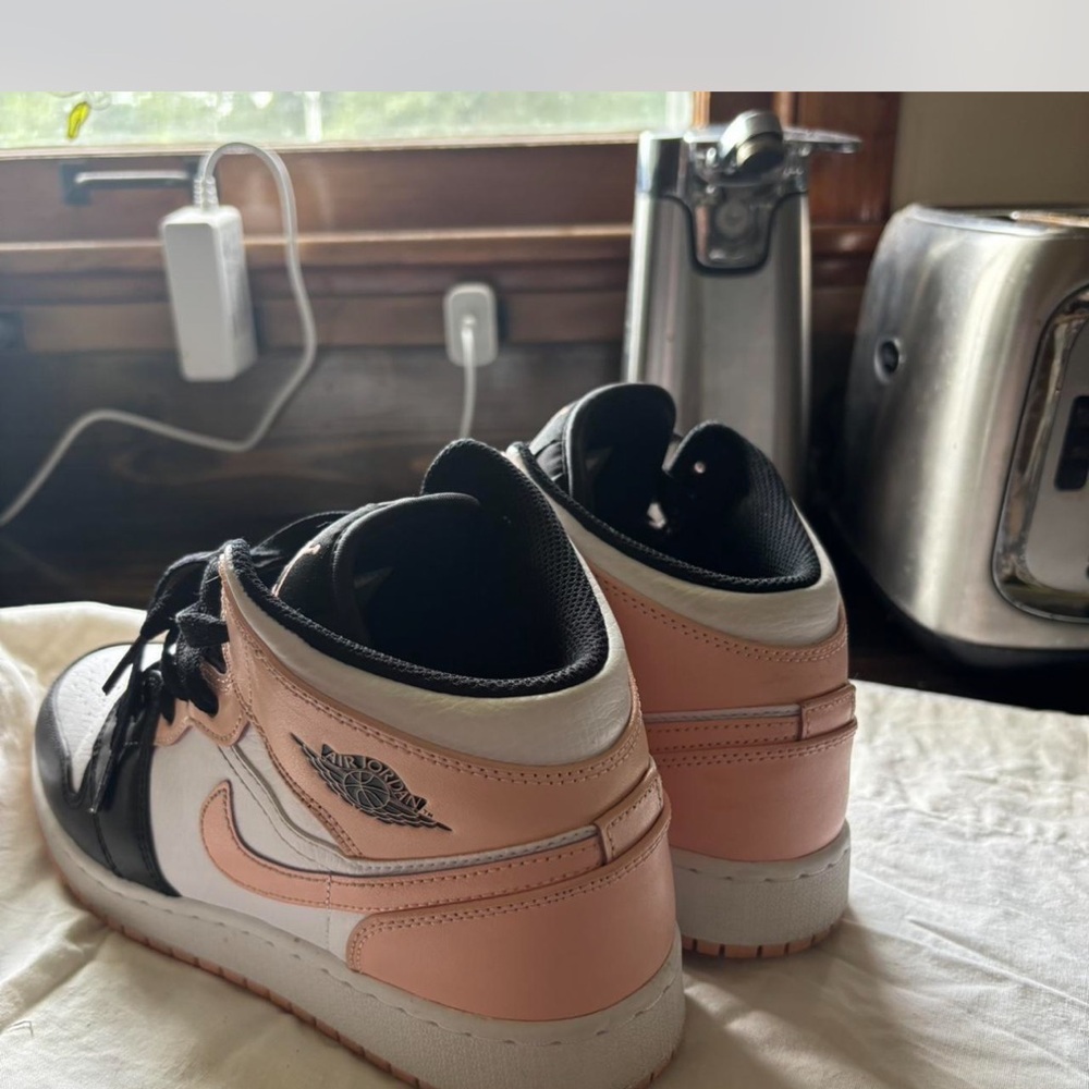 Pink and White High-Top Sneakers